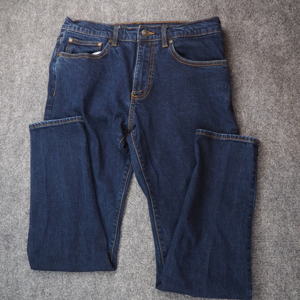 Brooks Brothers Jeans Mens 34x32 Blue Solid Cotton Lycra Spandex Preppy Classic